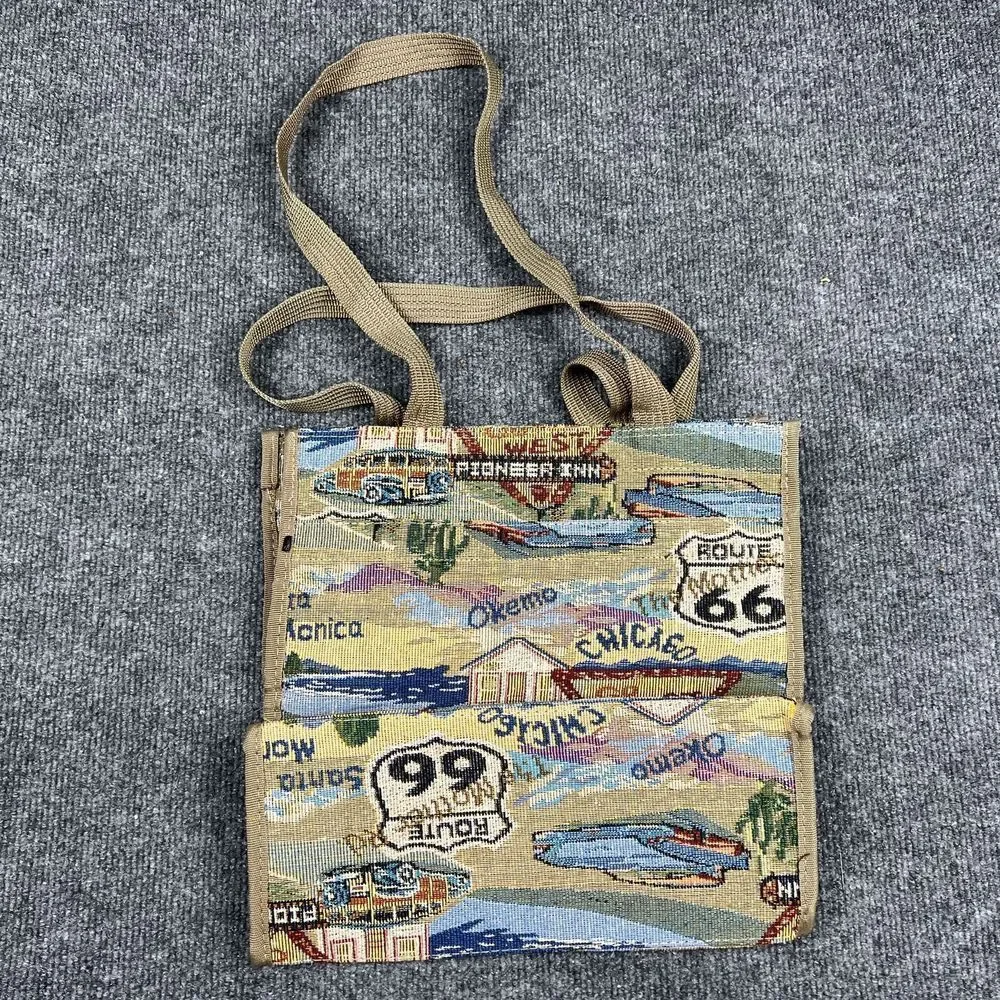 Pioneer Express Route 66 Tapestry Travel Bag Carry-On Tote‎ Matching Coin Purse